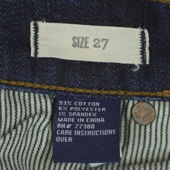 Madewell Women's Size 27 Blue Mid Rise Tall Inseam Distressed Skinny Jeans - Picture 10 of 11